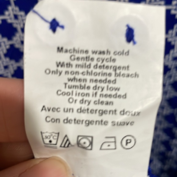 Motherhood Shirtdress Button up Long Sleeve roll tab dress Navy white Size L - Picture 10 of 12